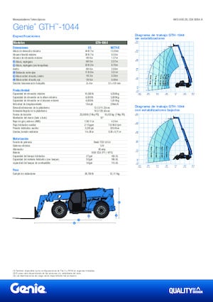 Chariot Élévateur Télescopique Genie GTH-1044