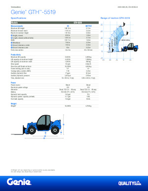 Chariot Élévateur Télescopique Genie GTH-5519 