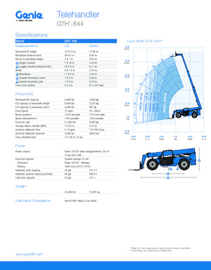 Chariot Élévateur Télescopique Genie GTH-844 