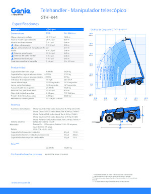 Chariot Élévateur Télescopique Genie GTH-844 