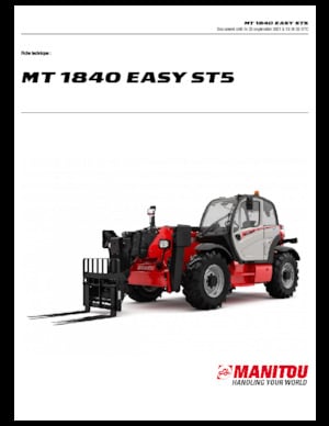 Chariot Élévateur Télescopique Manitou MT 1840 Standard EASY