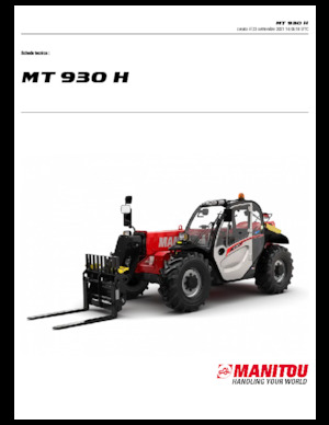 Chariot Élévateur Télescopique Manitou MT 930 H 75 K Standard
