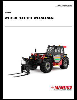 Chariot Élévateur Télescopique Manitou MT-X 1033 Mining