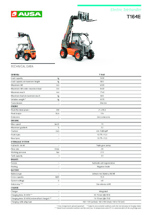 Chariot Élévateur Télescopique Ausa T 164 E X4