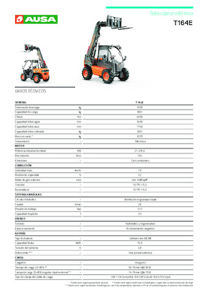 Chariot Élévateur Télescopique Ausa T 164 E X4