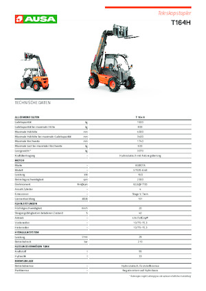 Chariot Élévateur Télescopique Ausa T 164 E X4