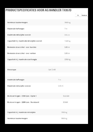 Chariot Élévateur Télescopique Caterpillar TH357D