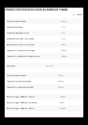Chariot Élévateur Télescopique Caterpillar TH408D