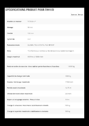 Chariot Élévateur Télescopique Caterpillar TH417D