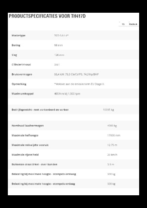 Chariot Élévateur Télescopique Caterpillar TH417D