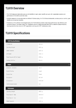 Chariot Élévateur Télescopique Bobcat TL619