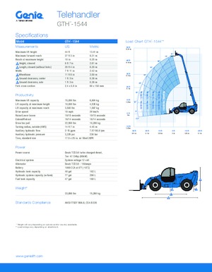Chariot Élévateur Télescopique Genie GTH-1544 
