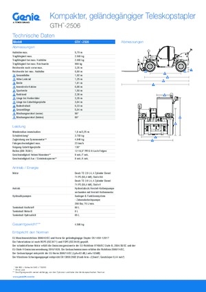 Chariot Élévateur Télescopique Genie GTH-2506