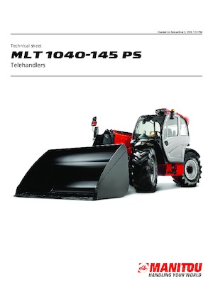 Chariot Élévateur Télescopique Manitou MLT 1040-145 PS