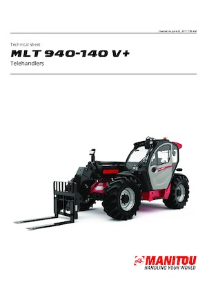 Chariot Élévateur Télescopique Manitou MLT 940-140 V+