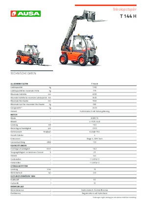 Chariot Élévateur Télescopique Ausa T 144 H