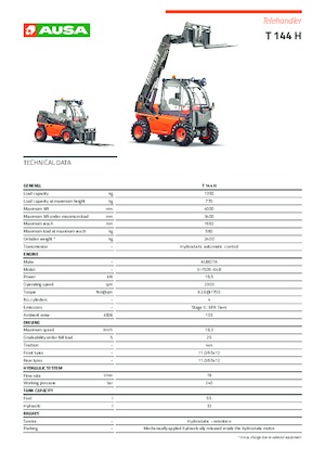 Chariot Élévateur Télescopique Ausa T 144 H