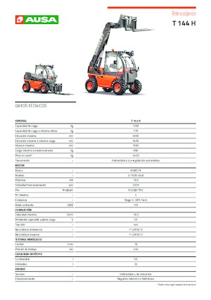 Chariot Élévateur Télescopique Ausa T 144 H