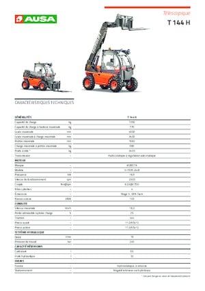 Chariot Élévateur Télescopique Ausa T 144 H