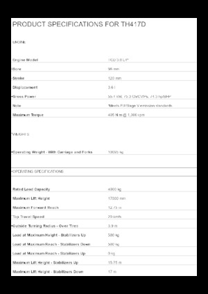 Chariot Élévateur Télescopique Caterpillar TH417D