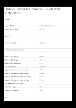 Chariot Élévateur Télescopique Caterpillar TL943D With Stabilizers