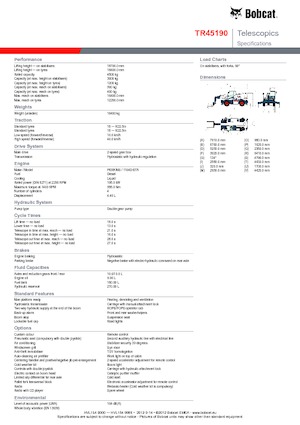 Chariot Élévateur avec châssis tounant Bobcat TR45190