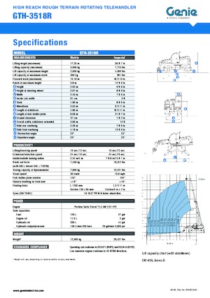 Chariot Élévateur avec châssis tounant Genie GTH 3518 R