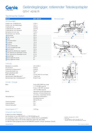 Chariot Élévateur avec châssis tounant Genie GTH4016R