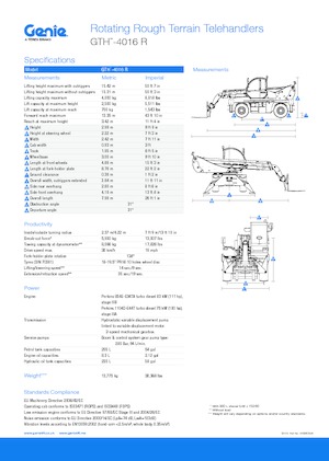 Chariot Élévateur avec châssis tounant Genie GTH4016R