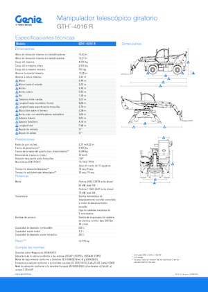 Chariot Élévateur avec châssis tounant Genie GTH4016R