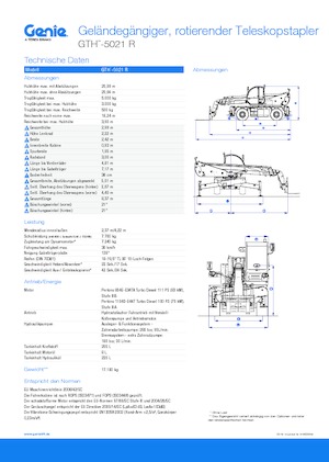 Chariot Élévateur avec châssis tounant Genie GTH5021R