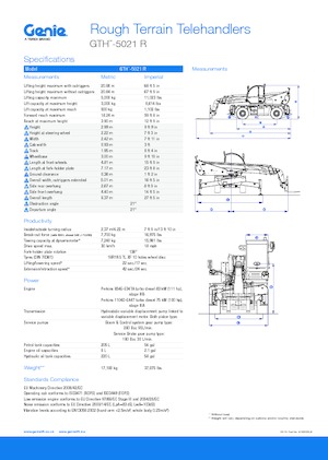 Chariot Élévateur avec châssis tounant Genie GTH5021R