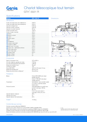 Chariot Élévateur avec châssis tounant Genie GTH5021R