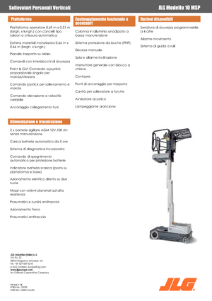 Nacelles à mât vertical unique JLG 10MSP