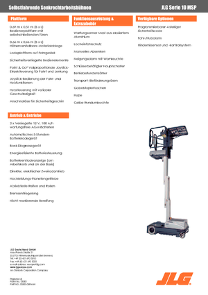 Nacelles à mât vertical unique JLG 10MSP