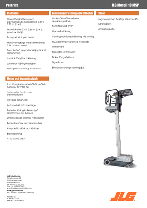 Nacelles à mât vertical unique JLG 10MSP