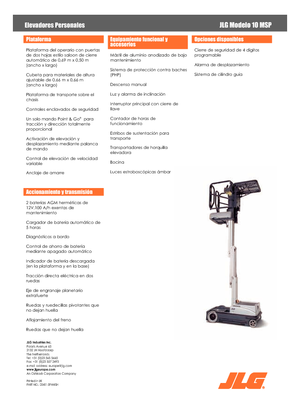 Nacelles à mât vertical unique JLG 10MSP