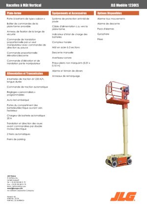 Nacelles à mât vertical unique JLG 1230ES