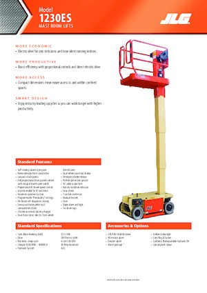 Nacelles à mât vertical unique JLG 1230ES