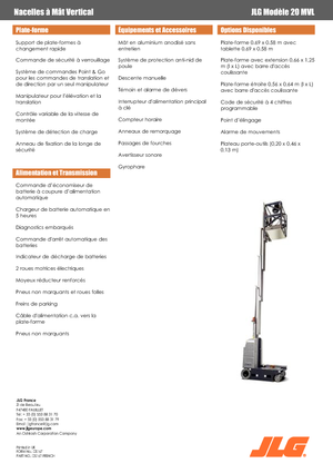 Nacelles à mât vertical unique JLG 20MVL