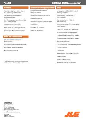 Nacelles à mât vertical unique JLG 30AM