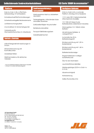 Nacelles à mât vertical unique JLG 30AM