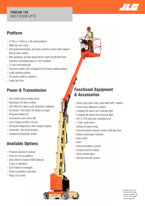 Nacelles à mât vertical unique JLG-Toucan Toucan 12E