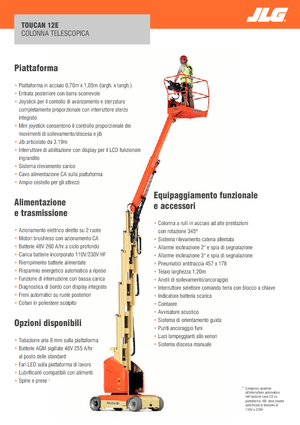 Nacelles à mât vertical unique JLG-Toucan Toucan 12E