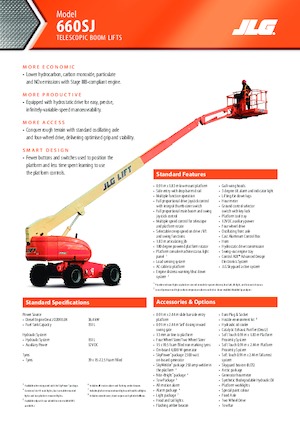 Nacelles télescopiques sur roues JLG 660SJ