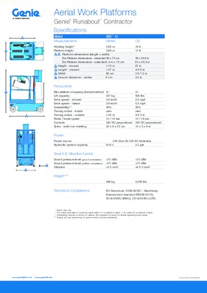 Nacelles télescopiques sur roues Genie GRC-12 Runabout