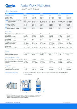 Nacelles télescopiques sur roues Genie QS-12 Quickstock