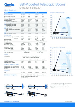 Nacelles télescopiques sur roues Genie S 85 D