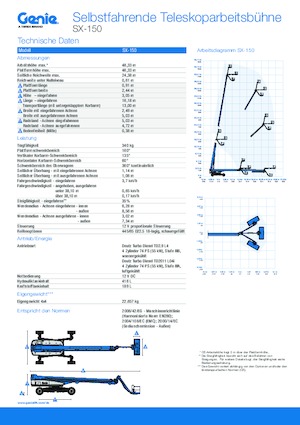 Nacelles télescopiques sur roues Genie SX-150