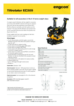 Tiltrotateur engcon EC209
